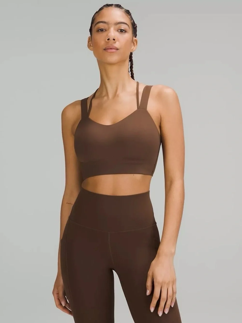 Lululemon Like a Cloud Longline Bra Light Support D/DD Cup Roasted Brown 4